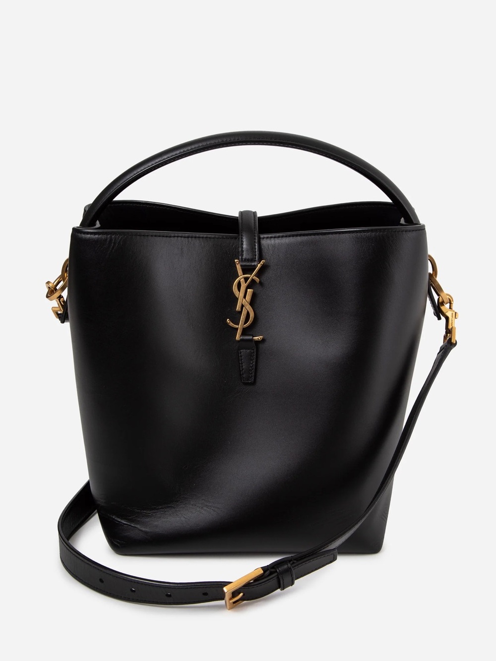 Saint Laurent 2023 Black Leather LE 37 Supple Bucket Bag